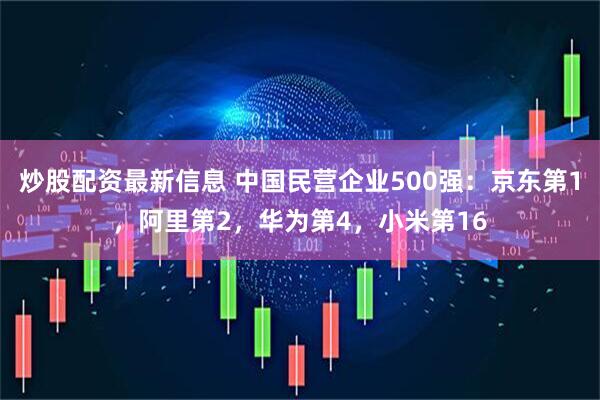 炒股配资最新信息 中国民营企业500强：京东第1，阿里第2，华为第4，小米第16